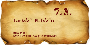 Tankó Milán névjegykártya